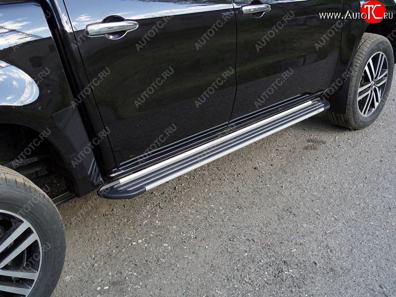 20 599 р. Пороги алюминиевые Slim Line ТСС Тюнинг  Mercedes-Benz X class  W470 (2017-2020) (Silver)  с доставкой в г. Керчь