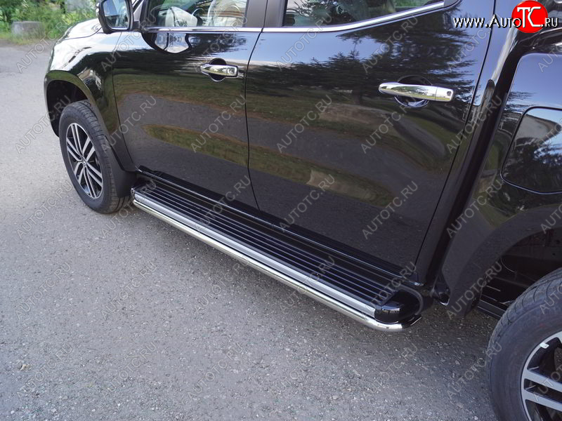 23 549 р. Защита порогов алюминий 42,4 мм, ТСС Тюнинг  Mercedes-Benz X class  W470 (2017-2020)  с доставкой в г. Керчь