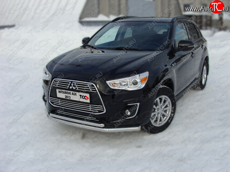 21 999 р. Защита переднего бампера нижняя d60,3*42,4 мм ТСС Тюнинг  Mitsubishi ASX (2013-2016) 1-ый рестайлинг (нержавейка)  с доставкой в г. Керчь