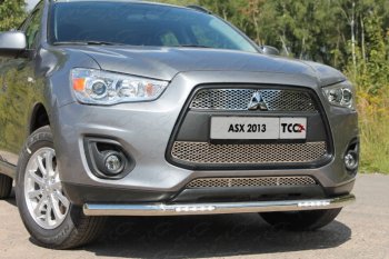 Защита переднего бампера нижняя с ДХО 60,3 мм ТСС Тюнинг Mitsubishi ASX 1-ый рестайлинг (2013-2016) (нержавейка)