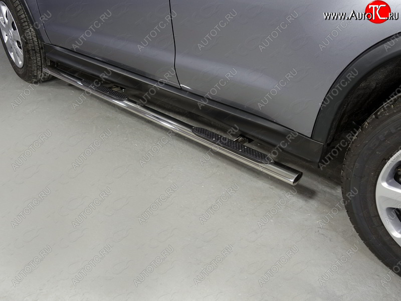 31 399 р. Пороги овальные с накладкой 75х42 мм ТСС Тюнинг  Mitsubishi ASX (2017-2020) 2-ой рестайлинг (серые)  с доставкой в г. Керчь