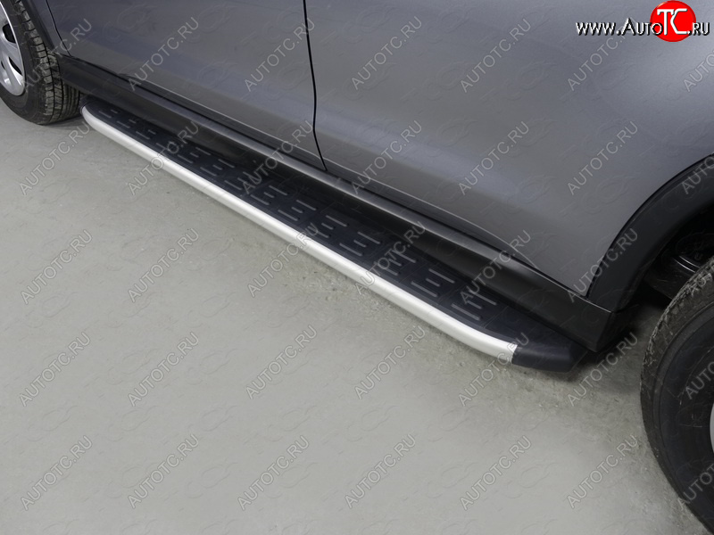20 599 р. Пороги алюминиевые с пластиковой накладкой ТСС Тюнинг  Mitsubishi ASX (2017-2020) 2-ой рестайлинг (серый)  с доставкой в г. Керчь