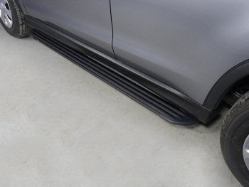 Пороги алюминиевые Slim Line ТСС Тюнинг Mitsubishi ASX (2017-2020) 2-ой рестайлинг (Black)