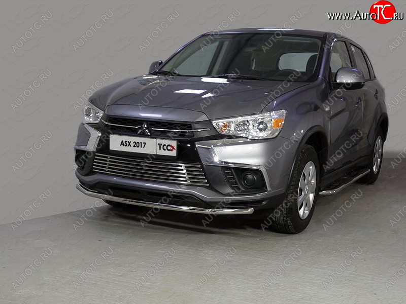 15 999 р. Защита переднего бампера нижняя d42,4 мм ТСС Тюнинг Mitsubishi ASX 2-ой рестайлинг (2017-2020) (нержавейка)  с доставкой в г. Керчь