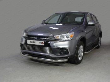 Защита переднего бампера нижняя d60,3 мм ТСС Тюнинг Mitsubishi ASX 2-ой рестайлинг (2017-2020) (нержавейка)