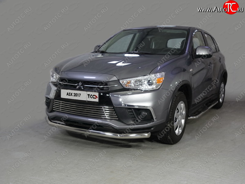 18 999 р. Защита переднего бампера нижняя d60,3 мм ТСС Тюнинг Mitsubishi ASX 2-ой рестайлинг (2017-2020) (нержавейка)  с доставкой в г. Керчь