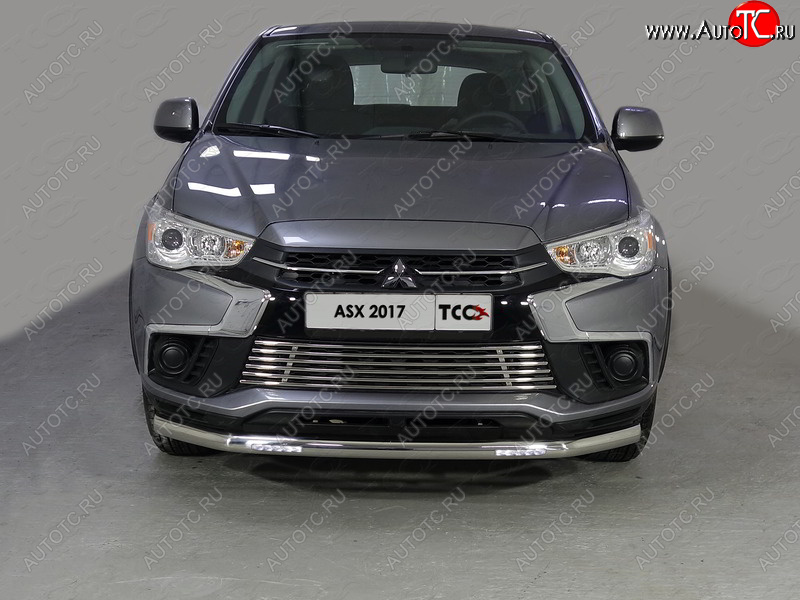33 849 р. Защита переднего бампера нижняя с ДХО 60,3 мм ТСС Тюнинг  Mitsubishi ASX (2017-2020) 2-ой рестайлинг (нержавейка)  с доставкой в г. Керчь