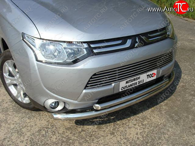 21 999 р. Защита переднего бампера нижняя 60,3*50,8 мм ТСС Тюнинг  Mitsubishi Outlander  GF (2012-2014) дорестайлинг (нержавейка)  с доставкой в г. Керчь