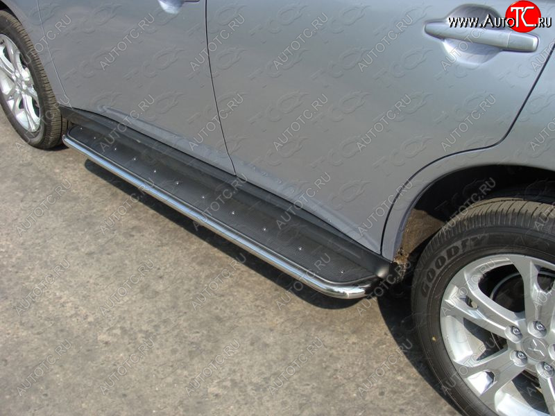 36 999 р. Пороги с площадкой 42,4 мм ТСС Тюнинг  Mitsubishi Outlander  GF (2014-2016) 1-ый рестайлинг (нержавейка)  с доставкой в г. Керчь