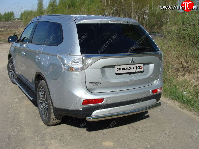 15 999 р. Защита задняя (центральная нержавейка 60,3 мм) ТСС Тюнинг  Mitsubishi Outlander  GF (2014-2016) 1-ый рестайлинг  с доставкой в г. Керчь