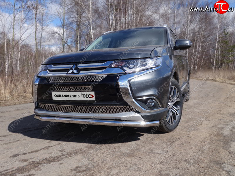 21 999 р.  Защита передняя нижняя длинная 60,3 мм ТСС Тюнинг  Mitsubishi Outlander  GF (2015-2018) 2-ой рестайлинг (нержавейка)  с доставкой в г. Керчь