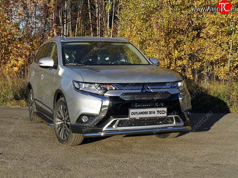 17 649 р. Защита переднего бампера нижняя d60,3 мм ТСС Тюнинг  Mitsubishi Outlander  GF (2018-2022) 3-ий рестайлинг (нержавейка)  с доставкой в г. Керчь