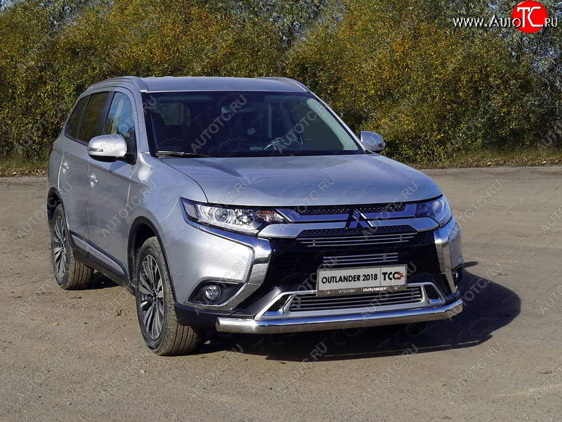 21 999 р. Защита переднего бампера нижняя овальная 75*42 мм ТСС Тюнинг  Mitsubishi Outlander  GF (2018-2022) 3-ий рестайлинг (нержавейка)  с доставкой в г. Керчь