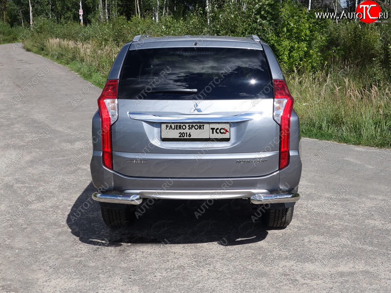 15 999 р. Защита задняя (уголки, нержавейка 76,1 мм) ТСС Тюнинг  Mitsubishi Pajero Sport  QE (2015-2021) дорестайлинг  с доставкой в г. Керчь