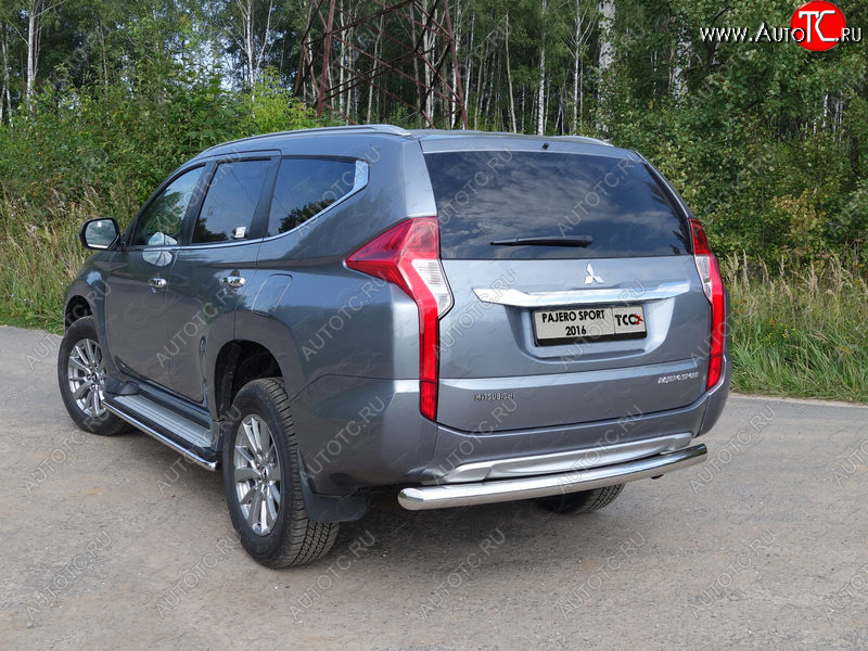 17 649 р. Защита задняя (нержавейка 76,1 мм) ТСС Тюнинг  Mitsubishi Pajero Sport  QE (2015-2021) дорестайлинг  с доставкой в г. Керчь