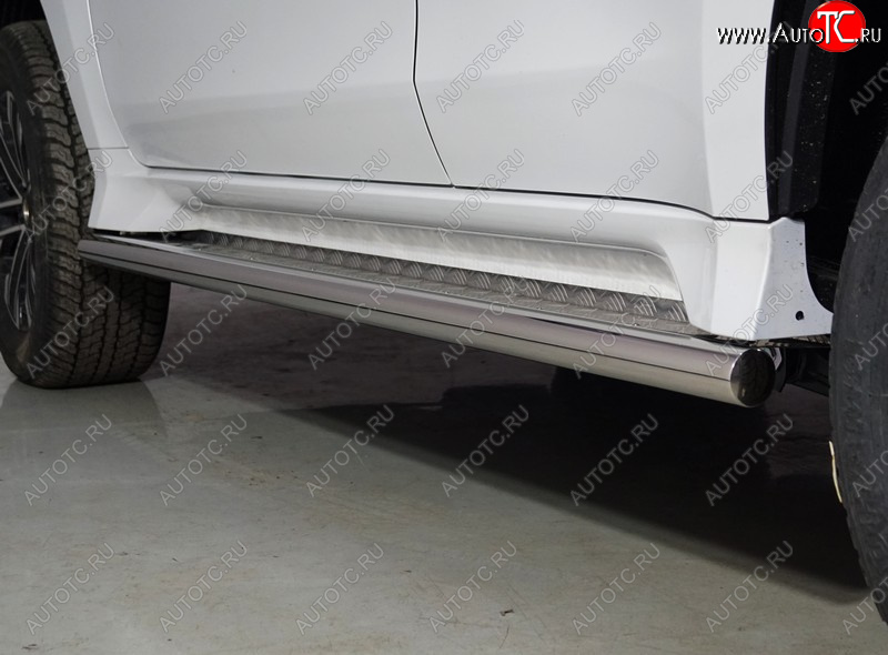 42 999 р. Пороги с площадкой 60,3 мм ТСС Тюнинг  Mitsubishi Pajero Sport  QF (2019-2022) рестайлинг (нержавейка)  с доставкой в г. Керчь