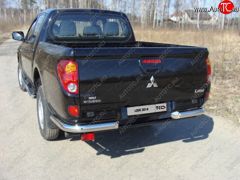 21 999 р. Защита задняя (уголки, нержавейка 76,1 мм) ТСС Тюнинг  Mitsubishi L200  4 (2013-2016)  рестайлинг  с доставкой в г. Керчь