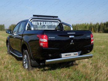 Защита кузова и заднего стекла (только для кузова) d 76,1 мм светодиодной фарой ТСС Тюнинг Mitsubishi L200  5 KK,KL (2018-2022) рестайлинг (нержавейка)
