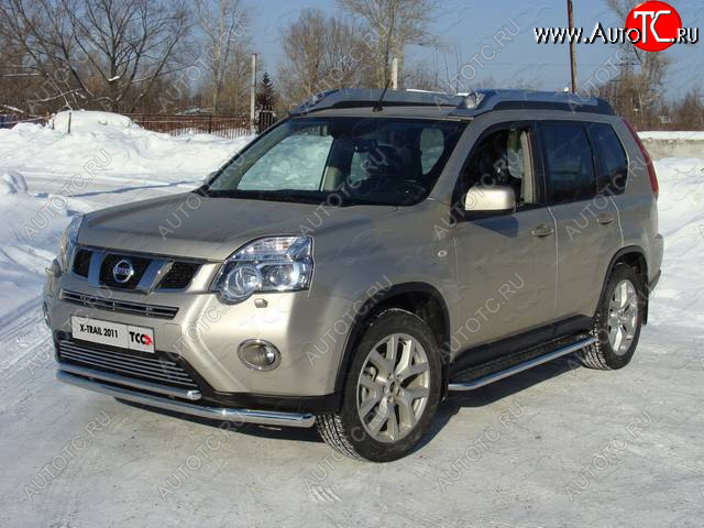 20 599 р. Защита переднего бампера нижняя d60,3*42,4 мм ТСС Тюнинг Nissan X-trail 2 T31 рестайлинг (2010-2015) (нержавейка)  с доставкой в г. Керчь