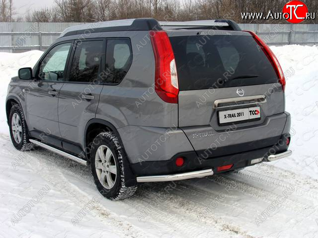 11 749 р. Защита заднего бампера (уголки, d60,3 мм) TCC Nissan X-trail 2 T31 рестайлинг (2010-2015)  с доставкой в г. Керчь