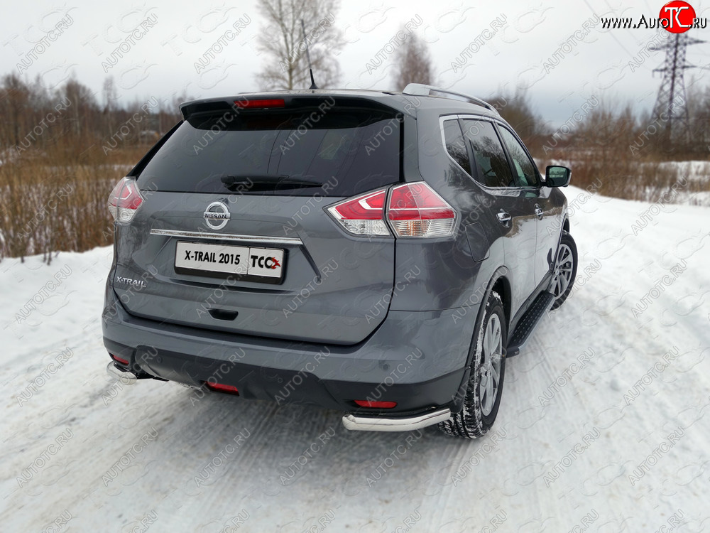 17 649 р. Защита заднего бампера (уголки, d60,3 мм) TCC Nissan X-trail 3 T32 дорестайлинг (2013-2018)  с доставкой в г. Керчь