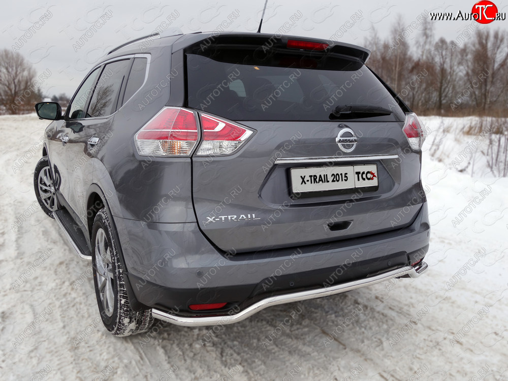 20 599 р. Защита задняя (нержавейка d42,4 мм), ТСС Тюнинг Nissan X-trail 3 T32 дорестайлинг (2013-2018)  с доставкой в г. Керчь