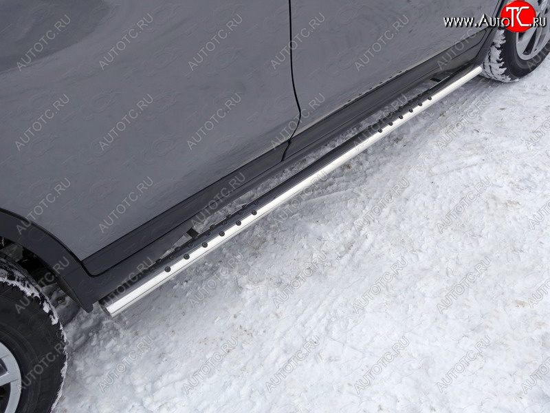 35 999 р. Пороги овальные с проступью 75х42 мм ТСС Тюнинг  Nissan X-trail  3 T32 (2017-2022) рестайлинг (серые)  с доставкой в г. Керчь