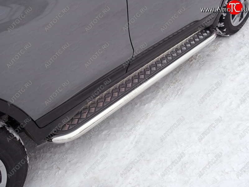 36 999 р. Пороги с площадкой 60,3 мм ТСС Тюнинг  Nissan X-trail  3 T32 (2017-2022) рестайлинг (серые)  с доставкой в г. Керчь
