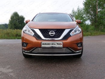 Нижняя декоративная вставка в бампер ТСС Тюнинг Nissan Murano  3 Z52 (2015-2022) дорестайлинг (d 12 мм)