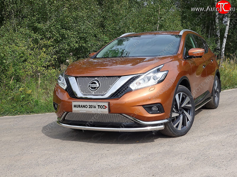 20 599 р. Защита переднего бампера нижняя d60,3 мм ТСС Тюнинг Nissan Murano 3 Z52 дорестайлинг (2015-2022) (нержавейка)  с доставкой в г. Керчь