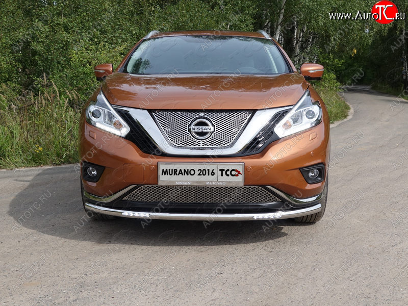 39 749 р. Защита переднего бампера нижняя с ДХО 60,3 мм ТСС Тюнинг Nissan Murano 3 Z52 дорестайлинг (2015-2022) (нержавейка)  с доставкой в г. Керчь