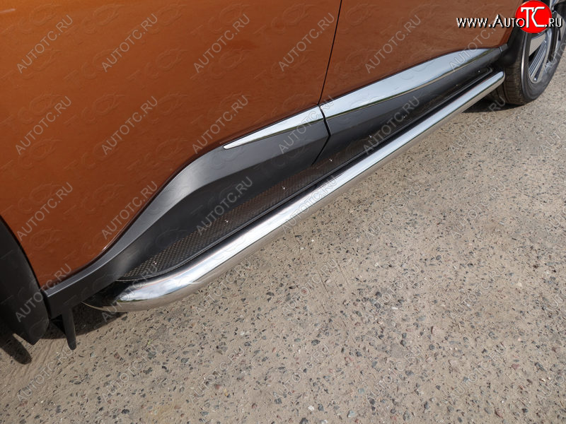 42 999 р. Пороги с площадкой 60,3 мм ТСС Тюнинг  Nissan Murano  3 Z52 (2015-2022) дорестайлинг (нержавейка)  с доставкой в г. Керчь