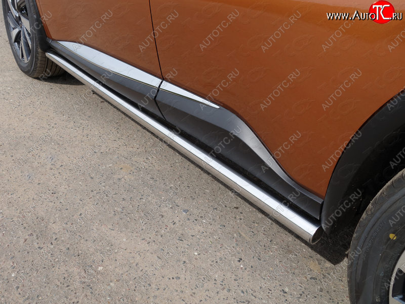 21 599 р. Защита порогов труба d60,3 мм ТСС Тюнинг  Nissan Murano  3 Z52 (2015-2022) дорестайлинг (серые)  с доставкой в г. Керчь