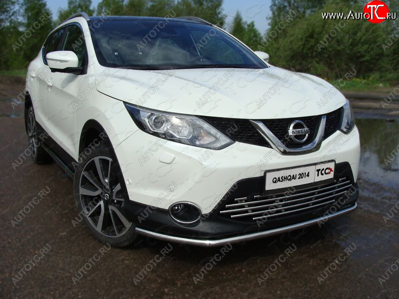 14 699 р. Защита переднего бампера нижняя 42,4 мм ТСС Тюнинг Nissan Qashqai 2 J11 дорестайлинг (2013-2019) (нержавейка)  с доставкой в г. Керчь