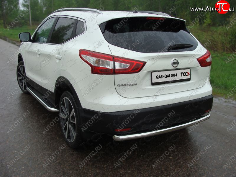 17 649 р. Защита задняя (центральная нержавейка 60,3 мм) ТСС Тюнинг Nissan Qashqai 2 J11 дорестайлинг (2013-2019)  с доставкой в г. Керчь