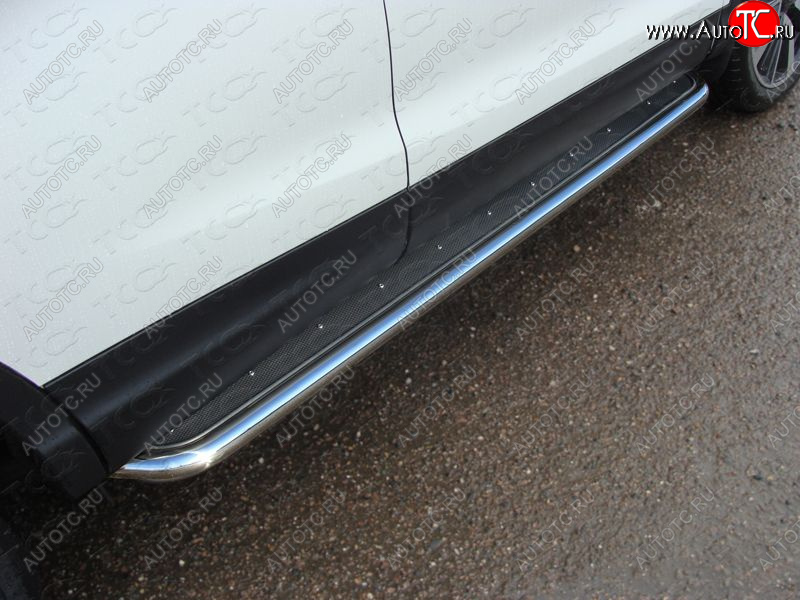 36 999 р. Пороги с площадкой 42,4 мм ТСС Тюнинг  Nissan Qashqai  2 (2013-2019) J11 дорестайлинг (нержавейка)  с доставкой в г. Керчь