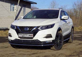 Защита переднего бампера нижняя 42,4 мм ТСС Тюнинг Nissan Qashqai 2 J11 рестайлинг (2017-2022) (нержавейка)