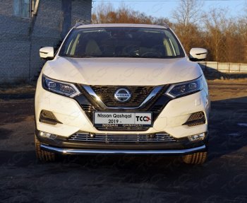 Защита переднего бампера нижняя d60,3 мм ТСС Тюнинг Nissan Qashqai 2 J11 рестайлинг (2017-2022) (нержавейка)