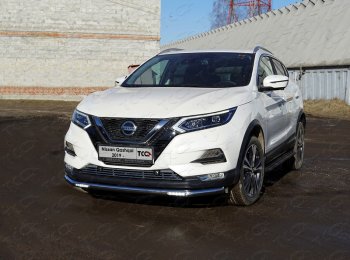 Защита переднего бампера нижняя с ДХО 60,3 мм ТСС Тюнинг Nissan Qashqai 2 J11 рестайлинг (2017-2022) (нержавейка)