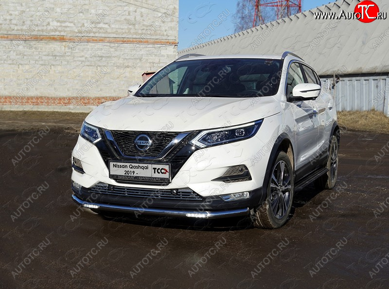 32 999 р. Защита переднего бампера нижняя с ДХО 60,3 мм ТСС Тюнинг  Nissan Qashqai  2 (2017-2022) J11 рестайлинг (нержавейка)  с доставкой в г. Керчь