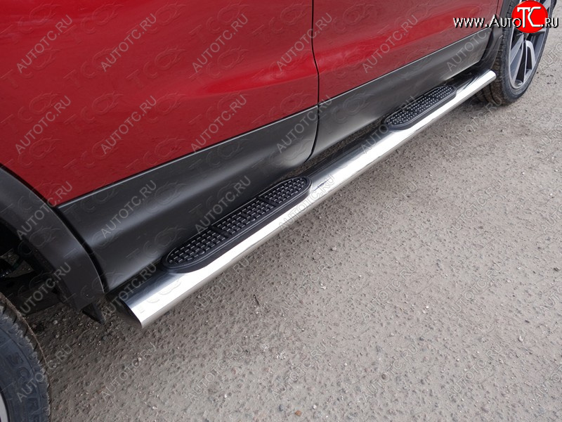 38 799 р. Пороги овальные с накладкой 120х60 мм, ТСС Тюнинг Nissan Qashqai 2 J11 рестайлинг (2017-2022)  с доставкой в г. Керчь