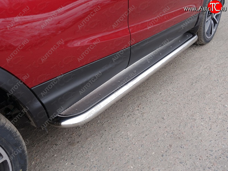 41 749 р. Пороги с площадкой 60,3 мм ТСС Тюнинг  Nissan Qashqai  2 (2017-2022) J11 рестайлинг (нержавейка)  с доставкой в г. Керчь
