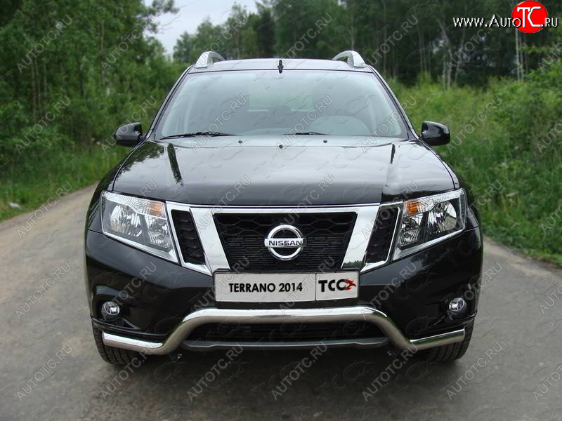17 649 р. Защита переднего бампера кенгурин 60,3 мм ТСС Тюнинг  Nissan Terrano  D10 (2013-2016) дорестайлинг (нержавейка)  с доставкой в г. Керчь