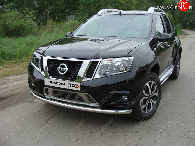 15 999 р. Защита переднего бампера нижняя d60,3 мм ТСС Тюнинг Nissan Terrano D10 дорестайлинг (2013-2016) (нержавейка)  с доставкой в г. Керчь