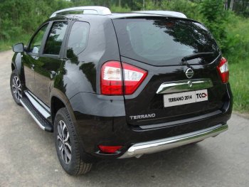 Защита задняя (центральная овальная 75х42 мм) ТСС Тюнинг Nissan Terrano  D10 (2013-2016) дорестайлинг