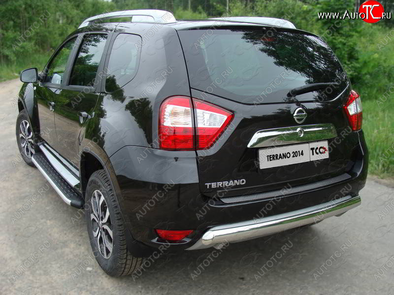15 899 р. Защита задняя (центральная овальная 75х42 мм) ТСС Тюнинг  Nissan Terrano  D10 (2013-2016) дорестайлинг (центральная)  с доставкой в г. Керчь