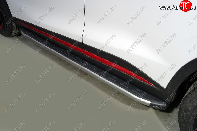 21 999 р. Пороги алюминиевые с пластиковой накладкой ТСС Тюнинг  Omoda C5 (2021-2025) (карбон серебро)  с доставкой в г. Керчь