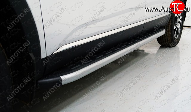 21 999 р. Пороги алюминиевые с пластиковой накладкой ТСС Тюнинг  Renault Arkana (2019-2025) (карбон серебро)  с доставкой в г. Керчь