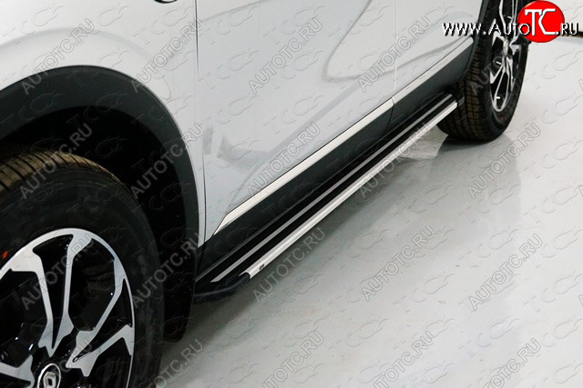 20 599 р. Пороги алюминиевые Slim Line ТСС Тюнинг  Renault Arkana (2019-2025) (Silver)  с доставкой в г. Керчь