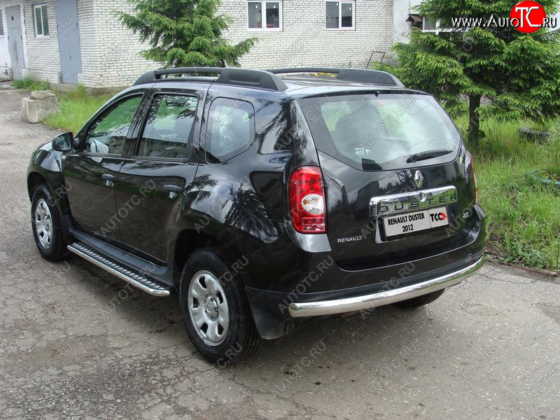 20 699 р. Защита задняя (овальная длинная 75х42 мм) ТСС Тюнинг Renault Duster HS дорестайлинг (2010-2015) (овальная длинная)  с доставкой в г. Керчь